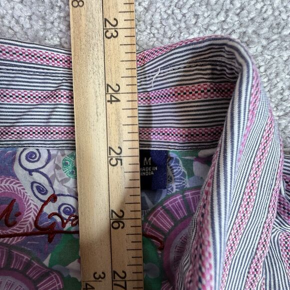Robert Graham Dress Shirt Men's Medium Pink Striped Long Sleeve Button Down - Picture 5 of 11